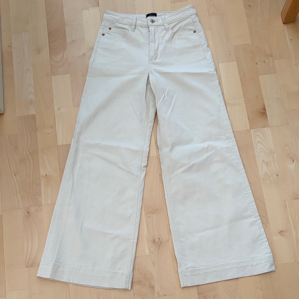 Anthropologie Maeve High Rise Wide Leg Jeans Ecru 26